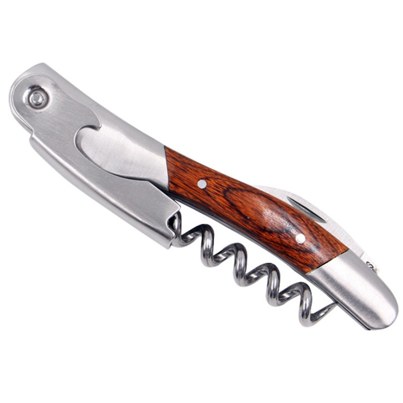 BR-WO21 Color Wood + Stainless Steel Wine Corkscrew